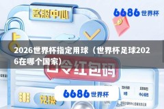 2026世界杯指定用球（世界杯足球2026在哪个国家）