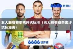 五大联赛赛季末评选标准（五大联赛赛季末评选标准表）